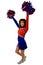 Cheerleader with pom poms