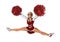 Cheerleader with Pompoms on White