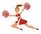 Cheerleader in uniform with pompoms sport and cheering up team