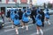 Cheerleaders in blue dress