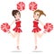Cheerleaders Jumping Dancing