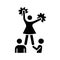 Cheerleading black glyph icon