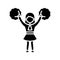 Cheerleading black icon, concept illustration, vector flat symbol, glyph sign.