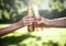 Cheers Beer Alcohol Celebration Outdoors Toast Concept