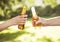 Cheers Beer Alcohol Celebration Outdoors Toast Concept