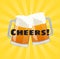 Cheers beer poster with beer mugs