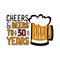 Cheers and Beers to 30 years- funny birthday text, with beer mug.