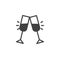 Cheers glass drink icon vector