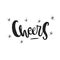 Cheers - Hand drawn Christmas lettering. Cute New Year phrase. Vector illustration