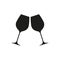 Cheers icon isolated on white background. Two wine glasses icon. Vector illustration.