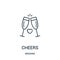 cheers icon vector from wedding collection. Thin line cheers outline icon vector illustration
