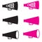 Cheers Megaphone icon on white background. Bullhorn sign. Cheerleader symbol. Cheer Pom Pom logo. flat style