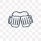 Cheers vector icon isolated on transparent background, linear Ch