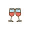 Cheers wine glass flat icon