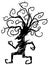 Cheery Tree Figure Silhouette Cartoon