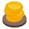 Cheese bakery icon isometric vector. Food rice