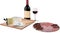 Cheese board and salami with wine