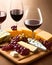 Cheese board and wine