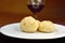 Cheese Bread brazilian typical food from Minas Gerais known as Pao de Queijo and wine