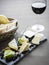 Cheese bread and wine tapas snack platter set