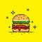 Cheese burger line icon