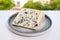 Cheese collection, semi-hard French blue cheese roquefort from Roquefort-sur-Soulzon, France