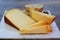 Cheese collection, tasty Belgian abbey cheeses made with brown trappist beer
