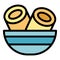Cheese croquette icon vector flat