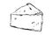 Cheese with cutted piece vector. Creamy cutted brie or camembert cheese illustration. Delicious food image. French