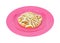 Cheese danish on a pink plate