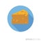 Cheese flat design long shadow color vector icon