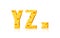 Cheese font 3d symbol, letter Y Z set. Vector