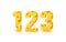 Cheese font 3d symbol, numbers 1 2 3 set. Vector