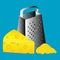 Cheese grater isolated, grater vector, cheese