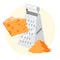 Cheese grater, kitchen utensil. Cooking equipment and dairy