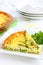 Cheese, herb and pea quiche