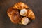 Cheese herb rolls on cooling rack, Bread and Pastry Freshly baked French dessert