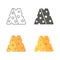 Cheese icon set, flat cheese line and color symbol isolated illustration