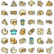 Cheese icons set vector flat