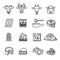 Cheese icons set with white background.