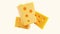 Cheese isolated turning around a vertical axis