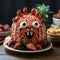 Cheese Monster Birthday Cake With Strawberry Table