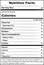 Cheese nutritional label