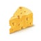 Cheese piece with holes vector 3D realistic dairy food icon