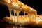 A cheese pizza slice in close-up, drawing attention to its cheese\\\'s delectable elasticity. Generative AI