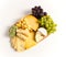 Cheese plate variation isolated white