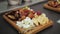 Cheese plate for wine with camembert, figs, grapes Wine set