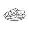 cheese platter french cuisine line icon vector illustration