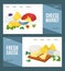 Cheese product set banner, vector illustration. Food from milk collection, tasty mozzarella, feta, cheddar and flat