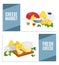 Cheese product set banner, vector illustration. Food from milk collection, tasty mozzarella, feta, cheddar and flat